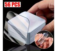 TEMU 56 piezas Especial para ganchos auxiliares sin perforaciones, Cinta nano de cara fuerte, Lámina adhesiva removible de adhesión, Adhesivo transparente para estantes de pared domésticos