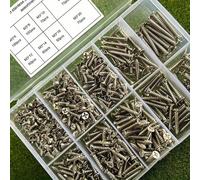 TEMU 580 piezas de tornillos autorroscantes M3 de acero inoxidable en 8 tamaños, kit de tornillos para madera con bloqueo, adecuados para madera y metal