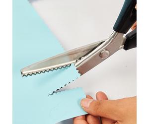 TEMU 5mm Tijeras de Acero al Carbono con Dientes Triangulares Profesionales para Corte Zig Zag, Tijeras Dentadas para Costura y Cortar en Manualidades