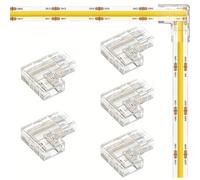 TEMU 5pcs/10pcs Conectores LED COB de L de 2 pines, tira de 8 mm a tira, conector de esquina sin soldadura para luces LED COB de 2 pines