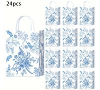 TEMU 6/12/16/24pcs Elegantes Bolsas de Regalo con Diseño Floral Azul y con , Diseño Estilo Chino, Bolsas de Regalo Decoradas con de Bordado Chino, Adecuadas para Suministros de de y
