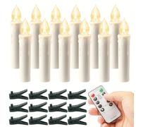 TEMU 6/12 velas LED sin llama con pinzas y control remoto, realista, funcionan con pilas, para , fiestas, decoración del hogar