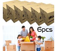 TEMU 6 Cajas de Cartón para Empaque, Cajas de Cartón Marrón para Envíos, Transporte Expreso, Mudanzas, Paquetes, Cajas de Empaque Expreso, Cajas de Cartón Grandes 500x350x300MM