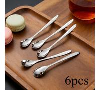 TEMU 6 cucharas de postre mini de acero inoxidable, cucharas pequeñas para helado, pastel y pudín
