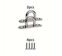 TEMU 6 ganchos de techo, de tornillo y 4 tornillos de montaje, placa de ojo M5 con anillo, para equipos marinos, colgamiento resistente de techo y pared