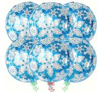 TEMU 6 globos de copo de nieve de invierno, decoraciones navideñas, decoraciones para la decoración de fiestas de invierno, suministros de decoración para fiestas de navideños