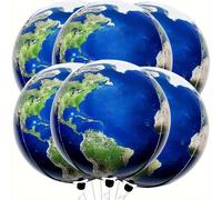 TEMU 6 globos enormes 4D de 22 pulgadas | Diseño del mapa del mundo, plástico duradero | para fiestas temáticas de viajes y celebraciones del Día , kit de de globos