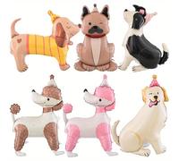 TEMU 6 Globos para Perros - Decoración de de para Mascotas, Suministros para Fiestas con Globos Adorables de Cachorro, Labrador, y en Foil, Decoración para Baby Shower