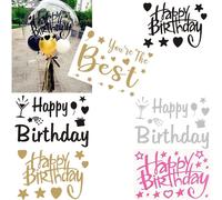 TEMU 6 Hojas de Stickers de , Calcomanías Transparentes de Globos para Globos Bobo, Adhesivos Transparentes de PVC para Decoración de Fiestas, Calcomanías y Stickers de Ciclismo para Globos