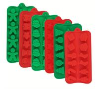 TEMU 6 moldes de silicona navideños para chocolate y dulces, árbol de Navidad, , molde de silicona para bombas de grasa, gelatina , mini caramelo duro, decoración