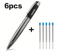 TEMU 6 piezas 1 Bolígrafo + 5 Recambios de Lujo - Grabado Láser (Tinta: Azul/Negro), Punta de 1.0 mm para Diario, Regalo, Negocios, Hombres, Policía, Escritura , Regalo (//Dorado)