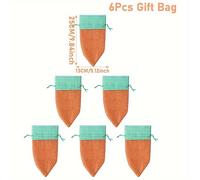 TEMU 6 piezas, Bolsa de lino irregular de de Pascua, Bolsas de regalo de dulces de Pascua, Decoración de Pascua, Suministros para fiestas de Pascua, Bolsas con cordón para empaquetar para amantes de