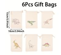 TEMU 6 piezas, Bolsas de Regalo con Cordón Dinosaurios, Suministros para Fiestas y Empaque, Decoración Fiesta , Bolsas Temáticas Dinosaurs, Fundas Para