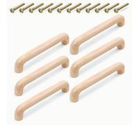 TEMU 6 piezas de de madera pulida con 12 tornillos de instalación - Perfectos para muebles, armarios y tocadores, perillas de cajones, para muebles de gabinete