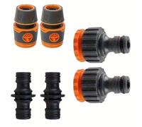 TEMU 6 Piezas Kit de Conectores para Manguera de Jardín ABS Duradero - Extensión con Rápida, Naranja y , Ideal para Sistemas de Riego | Extensiones de Mangueras | Conectores Plásticos