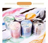 TEMU 6 Rollos de Cinta PET Impermeable, Serie Golden Swirl, Decoración DIY para Diarios, Portátiles, Botellas de Agua, Fundas de Teléfonos y Envoltura de Regalos para Familiares y