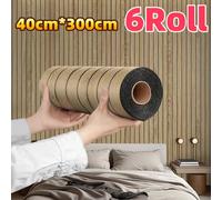 TEMU 6 Rollos de Papel Tapiz 3D con Diseño de Cuadrícula y Rayas, Autoadhesivo, Fácil de Limpiar, Diseño Ajustado, Ideal para Paredes y Techos de Cocina y Baño