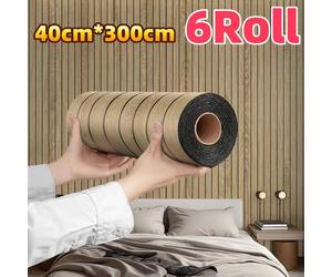 TEMU 6 Rollos de Papel Tapiz 3D con Diseño de Cuadrícula y Rayas, Autoadhesivo, Fácil de Limpiar, Diseño Ajustado, Ideal para Paredes y Techos de Cocina y Baño