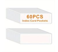 TEMU 60/100 piezas, Fundas Autoadhesivas para Tarjetas de Índice, para Cargar, Organizar y Proteger Tarjetas de Índice, Bolsillos Transparentes de PVC, Ideales para Oficina, y Uso en el Hogar