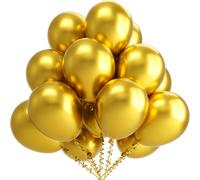 TEMU 60 globos de látex metálicos dorados cromados redondos de 10 pulgadas para decorar fiestas de , , aniversarios y graduaciones