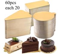 TEMU 60 Mini Bases de Cartón para Pasteles, Mini Platos Dorados para Pasteles, Tablas para Mousse, Bases para Postres, Platos de Papel para Pasteles, Cupcakes