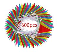 TEMU 600 piezas de banderines multicolores de 984.25 pies para festivales, fiestas, celebraciones, y picnics en , decoraciones de tela de nailon