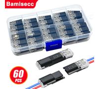 TEMU 60pcs/14pcs Terminales rápidos de pin, conectores enchufables de pin, aislamiento de PVC, conexión rápida, adicionales