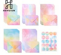 TEMU 65 Artículos de Papelería y Sobres: 30 Artículos de Papelería de Acuarela Sobres, 20 Stickers, Artículos de Papelería con Línea y Sets, Papel de Escritura y Sets de Papelería