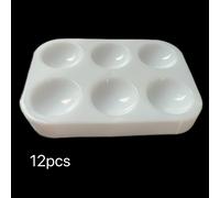 TEMU 6pcs/12pcs Bandeja de Acuarela Blanca para Pintura, Paleta de Artísticos, Bandeja para Acuarelas y