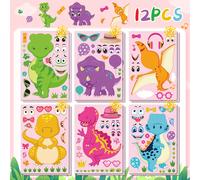 TEMU 6pcs/12pcs Pegatinas de Dinosaurios DIY - Diseños de de Dibujos Animados, Ideales para Decorar Libros, Diarios, Botellas de Agua, Laptops, Maletas, Cestas y como Detalles de