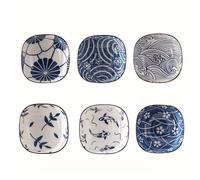 TEMU 6pcs Platos Pequeños de Cerámica Retro Japonesa Platos para Salsas Platos para Aperitivos Platos para Condimentos de Casa de Palacios Platos para Aperitivos Vajilla