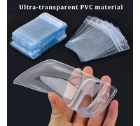 TEMU 6pcs Porta Credenciales Verticales Impermeables - PVC Duradero, Fundas de Plástico Transparente para Tarjetas de Crédito, Tarjetas de Llave y Licencia de Conducir