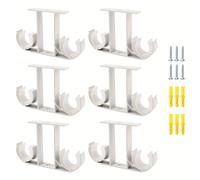 TEMU 6pcs Soportes de Cortina de Aleación de Aluminio - Montaje en Techo con Soporte para Varillas de 23mm-26mm, Ideal para Decoración de Dormitorio y , Estilo Contemporáneo