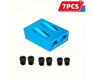 TEMU 7/14 piezas Localizador de Agujeros Oblicuos Broca Kit de Plantilla de Agujeros de Bolsillo para Carpintería Juego de Guía de Broca Agujeros Punzón