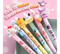 TEMU 7 bolígrafos borrables de Sanrio Hello Kitty - Bolígrafos retráctiles azules (Kuromi, My Melody, Cinnamoroll) - Ideales para el uso diario en y como material escolar