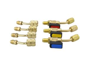 TEMU 7 piezas de de refrigerante de aire acondicionado, válvula de de para R410A, R134A, R12, R22 HVAC y adaptador R410A de 5/16 de hembra a con abrazadera para mini split