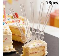 TEMU 78 piezas Nuevas Tenedor de 4 Dientes para Postre, Helado, Tenedor para Pastel, Tenedor para Fruta, Tenedor para Postre, Adecuado para Actividades de Año , Día de San Valentín y Fiestas