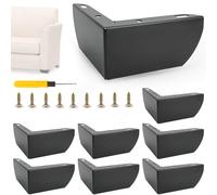 TEMU 8 Paquetes de Patas de Muebles de Hierro - Pies Triangulares de 5 cm/1.97 pulgadas para Armarios, Mesas y Sofás, con 32 Tornillos (Colores Aleatorios) y Destornillador