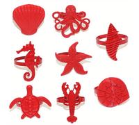 TEMU 8 piezas/Anillos para servilletas con temática de con diseños de concha, , y langosta para decoraciones de San Valentín, y banquetes de Navidad - al por mayor directo del fabricante