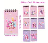 TEMU 8 piezas, Cuadernos Mini de Caballo para , Blocs de Notas Unicornio, Suministros para Fiestas de , de y Artículos de Oficina Diarios