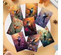 TEMU 8 piezas, un set de tarjetas de felicitación de colibríes, postales de colibríes, Halloween, Navidad, Día de la , adecuado para todas las ocasiones y para cualquier persona