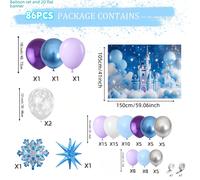 TEMU 86 piezas de de , azul con guirnalda de globos de copo de nieve para decoraciones de de de niños