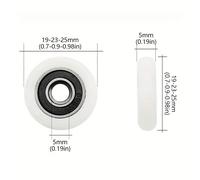 TEMU 8pcs / Rodillos para puertas correderas de ducha, ruedas de plástico y nylon, diámetro de rodamiento de 5 mm, guías superiores e inferiores para puertas de baño, accesorios de baño