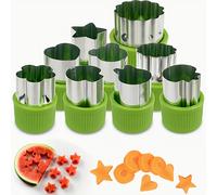 TEMU 9 cortadores de verduras con formas, cortadores de frutas y galletas de acero inoxidable, herramientas para hornear y suplementos - Suministros de cocina