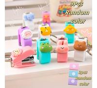 TEMU 9 Grapadoras con Forma de Animal y Diseño de Llavero, 3 Cajas de Grapas. y Portátil, Ideal para Decoración de Escritorio, Encuadernación de Documentos de Oficina y Útiles Escolares - Práctico