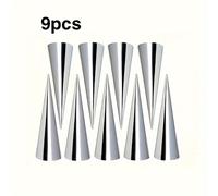TEMU 9 moldes de acero inoxidable para croissants | Herramientas conicoidales para hornear crema, pastelería, postres | Ideal para Navidad, Halloween, Acción de Gracias, , Día de San Valentín, Día de