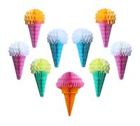 TEMU 9 piezas de bolas colgantes de panal de helado, decoraciones de papel de seda de helado para fiestas, decoración de letrero de techo, para recuerdos de de , boda y verano, de mesa de