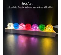 TEMU 9 piezas/set Esferas LED Luz Nocturna de Cristal Meditación Decoración Regalo Navidad Día de la San Valentín Graduación