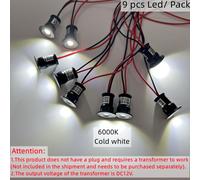 TEMU 9 Piezas YELEDWAY Mini Focos LED Empotrados - Regulables IP65 Voltaje DC12V Base de Cuña para Techo con Luz /Blanca, Ideales para Escaleras, Gabinetes, Iluminación de Vitrinas DIY