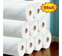 TEMU 9 Rollos de Papel Tapiz Autoadhesivo en Espuma 3D - Paneles Blancos para Paredes Fáciles de Limpiar y Cortar, Material Vinílico Texturizado Adecuado para , Cocina, Dormitorio, Oficina